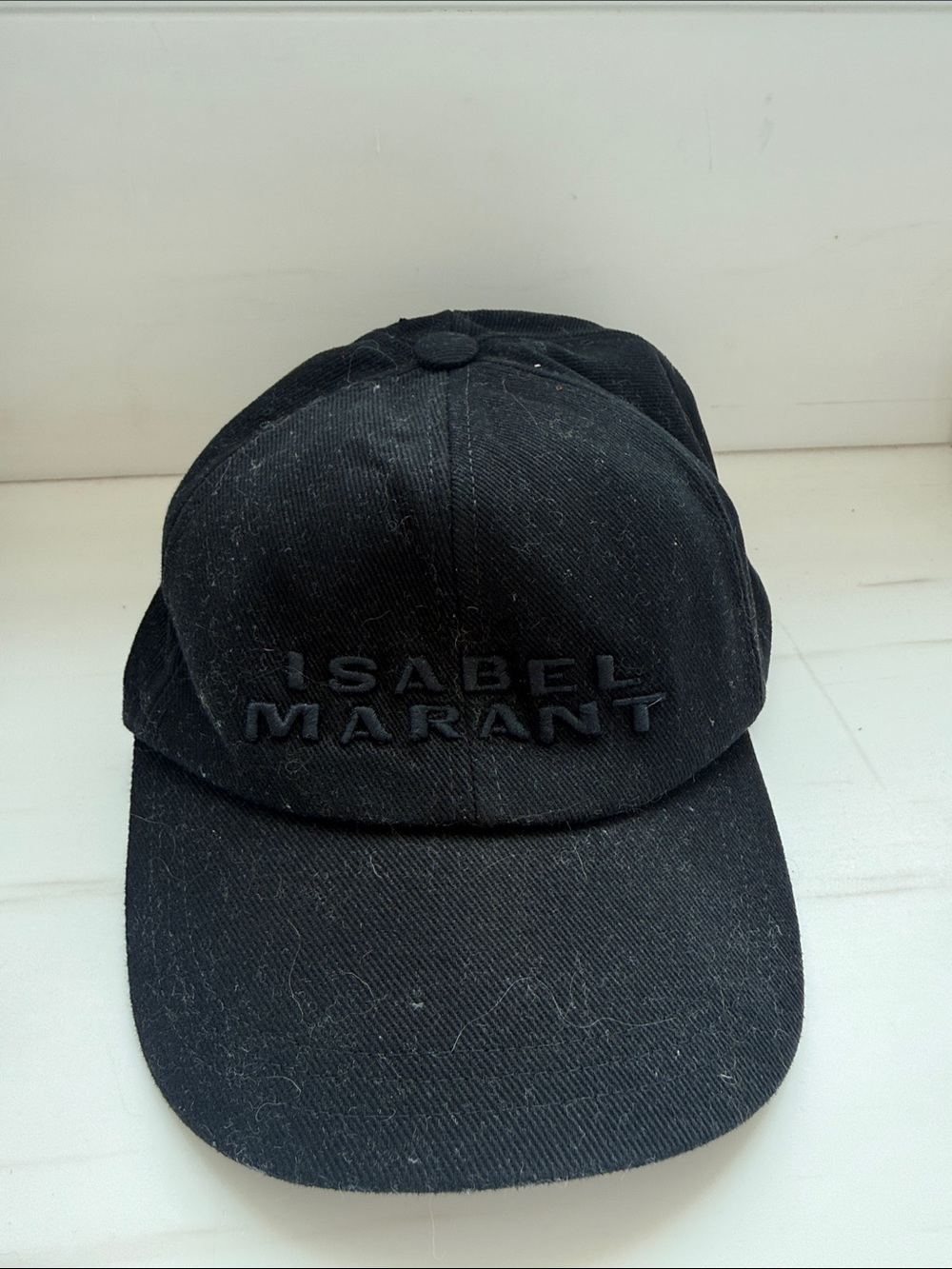 Isabel Marant Black Embroidered Logo Cap
